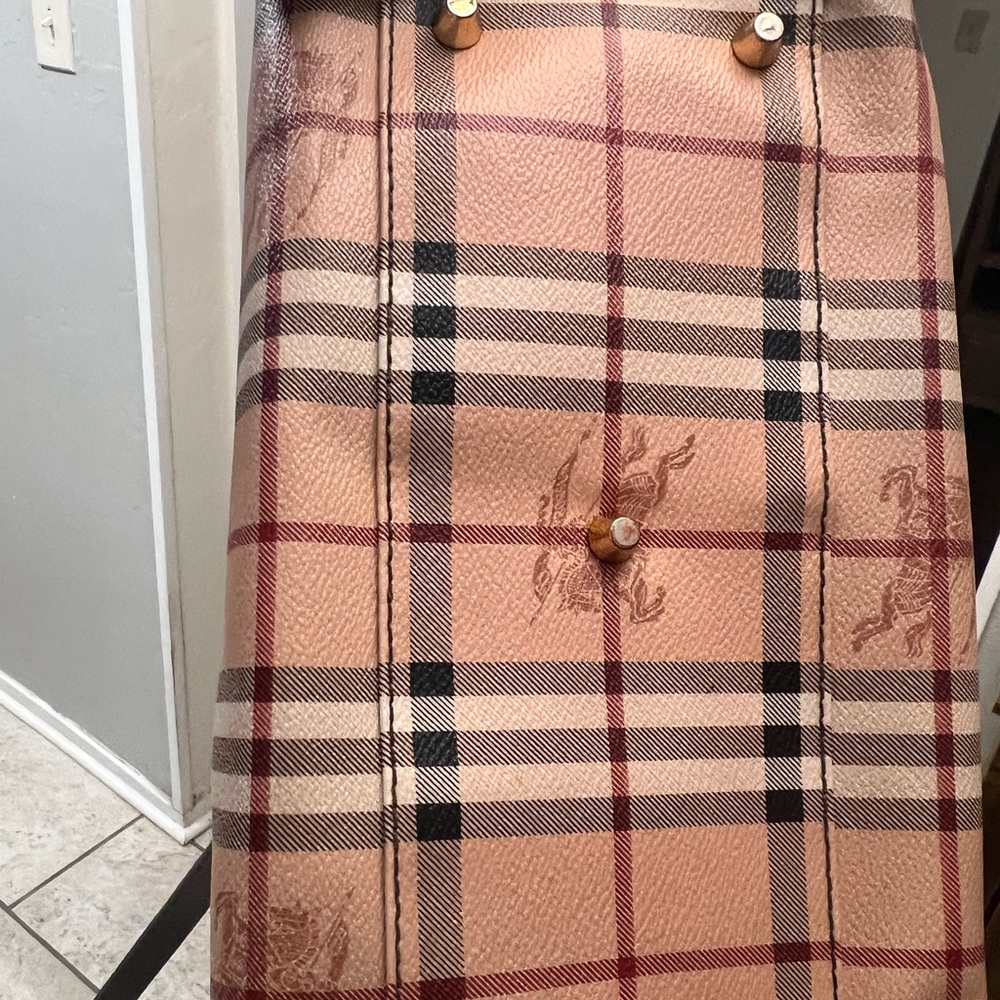 Authentic Burberry Haymarket Tote Purse Bag - Picture 4 of 15